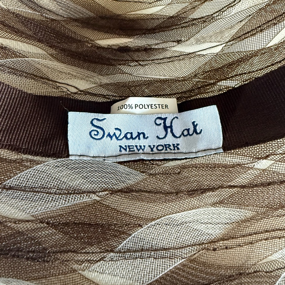 Sophisticated Brown and Cream Floral Hat - Picture 5 of 7